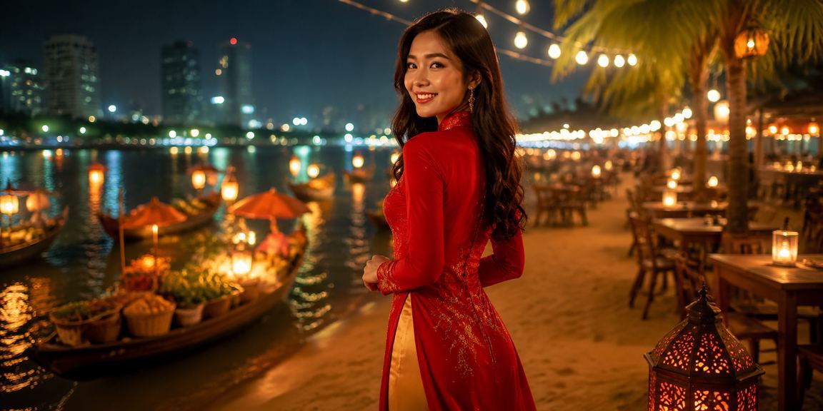 Người dùng thực hiện giao dịch cá cược trực tuyến tại Hà Nội với trang phục áo dài