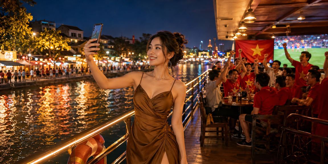 Người dùng đăng nhập five8 trên điện thoại tại quán cà phê Hà Nội
